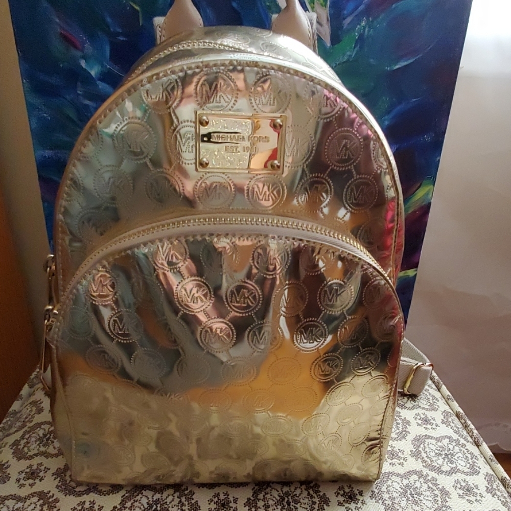 Michael Kors Gold Metallic back pack